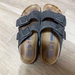 Birkenstock Charcoal and Tan Sandals